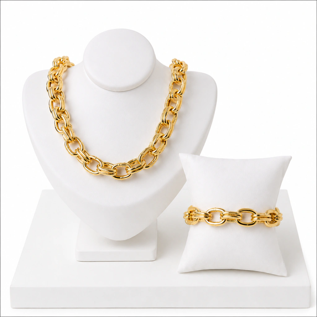 Conjunto feminino folheado a ouro Casa Biju